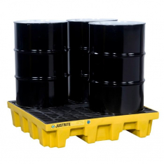 JUSTRITE 28636, PALLET, 4 DRM SQ W/DRN, ECO YL